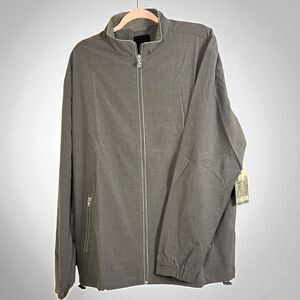 Linksoul Jacket Mens X-Large Gray Windbreaker Lightweight Full Zip Golf Pockets